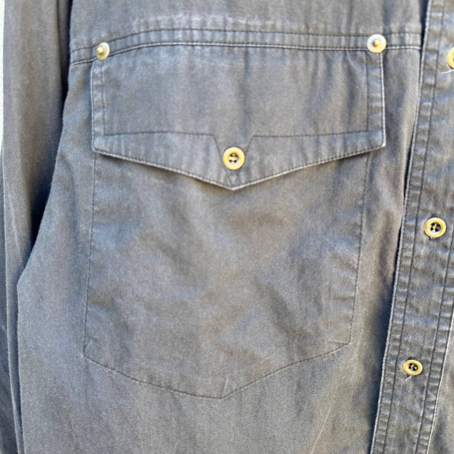 Georges Marciano Vintage Mens M Charcoal Long Sleeve Button Down Utility Shirt