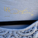 Switch Diane Gilman DG2 Women XS Blue Cotton Lace Bib Tiered Peplum Long Sleeve Top 2 image