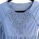 Switch Diane Gilman DG2 Women XS Blue Cotton Lace Bib Tiered Peplum Long Sleeve Top 3 image