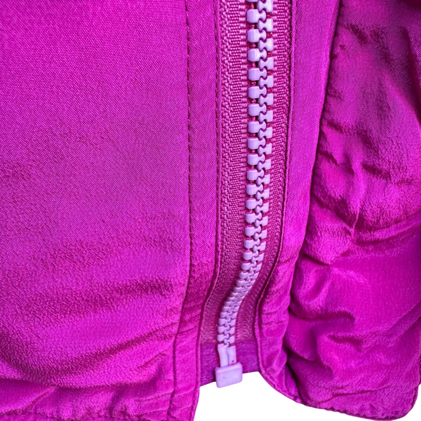 Janice David Vintage 80s PInk Silk Abstract Beaded Bomber Jacket Wearable Art S