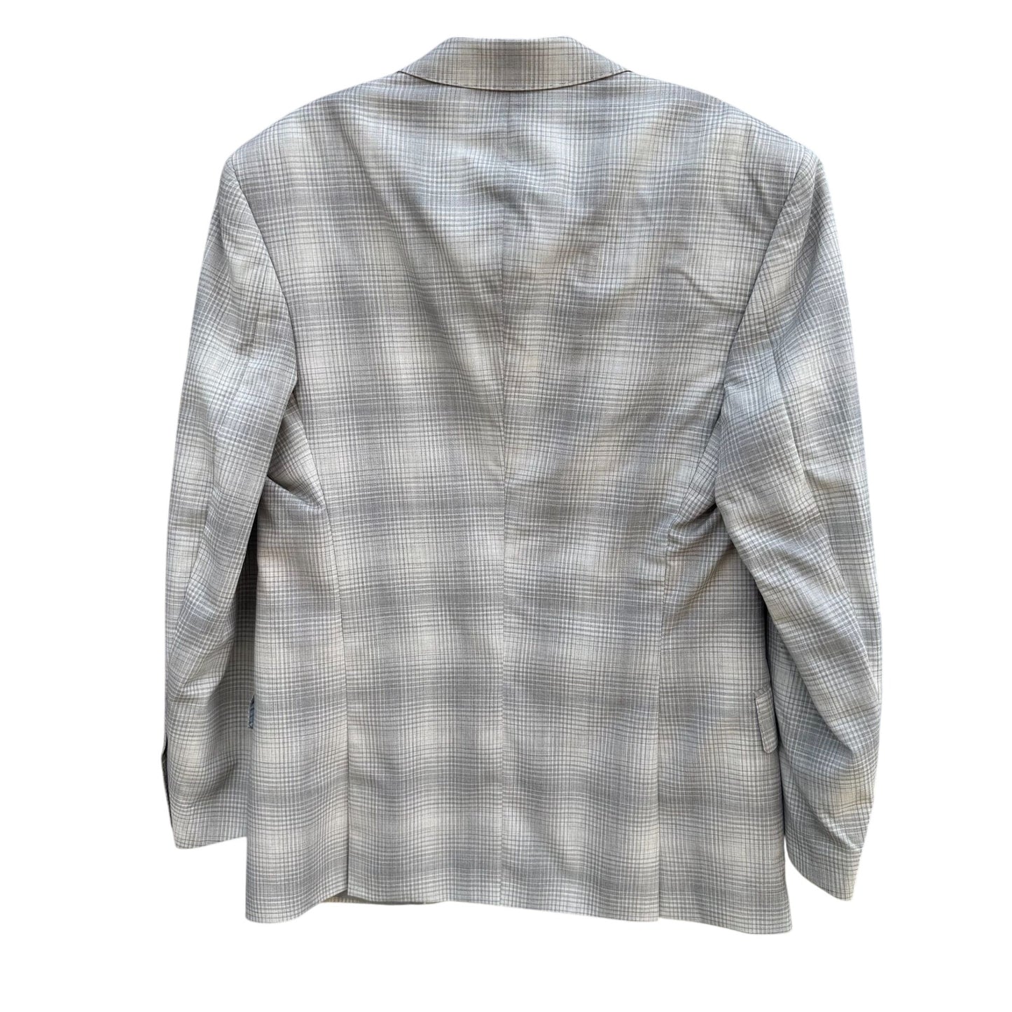 Sergio Valentino Firenze Italian Super 150s Wool Mens 3-Piece Gray Plaid Suit