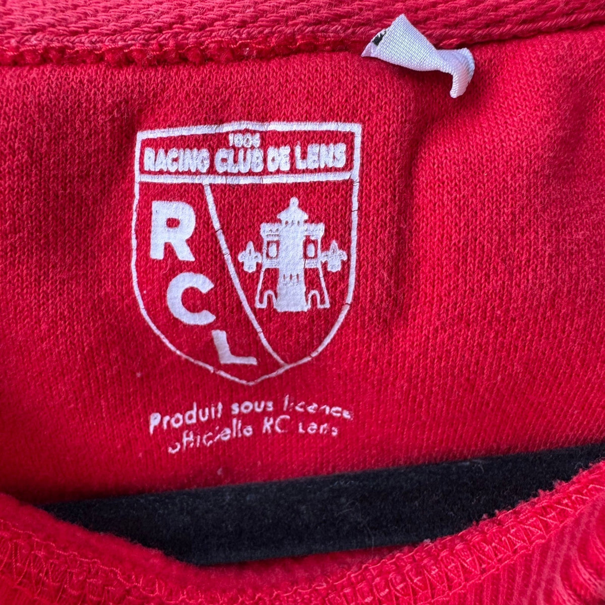 Racing Club De Lens 1906 Embossed Logo Soccer Football Sweatshirt Red Mens S