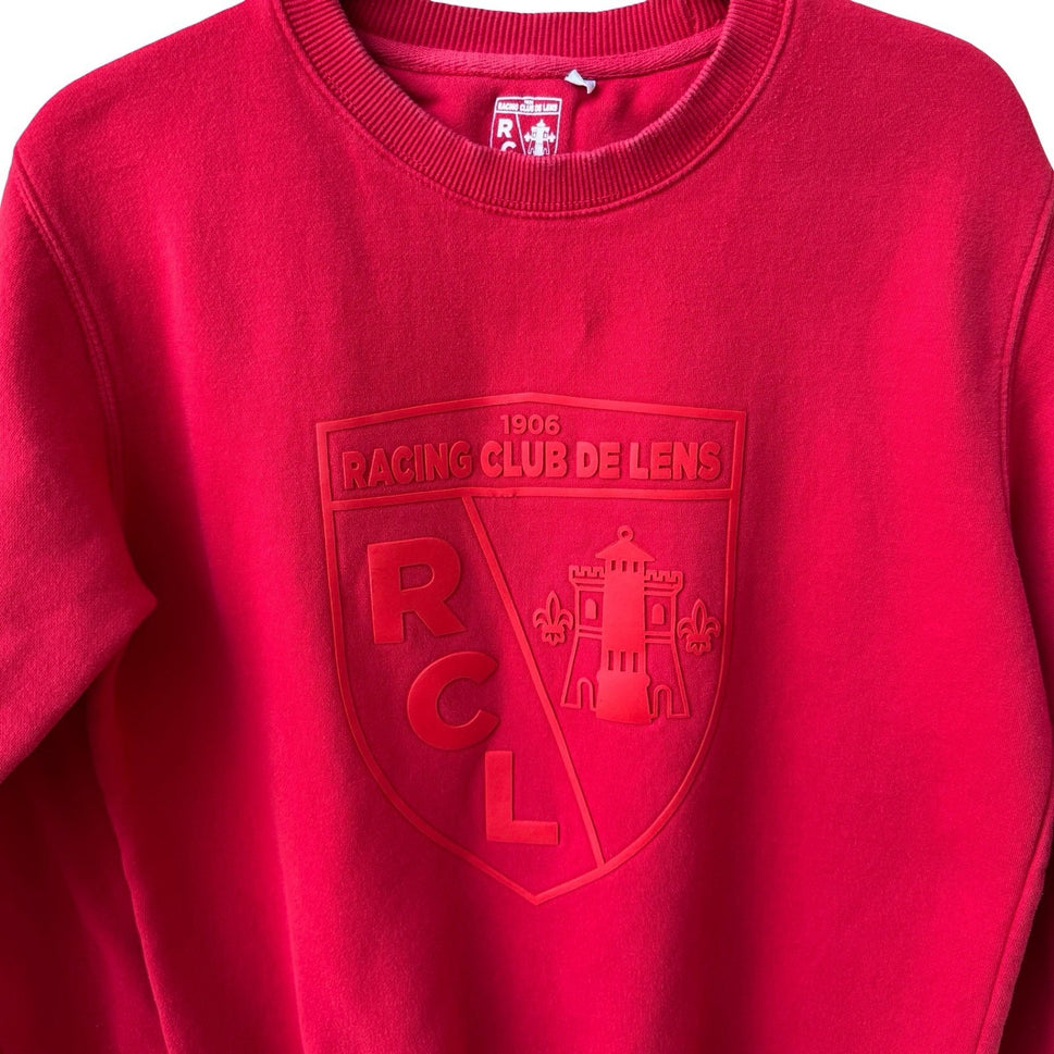 Racing Club De Lens 1906 Embossed Logo Soccer Football Sweatshirt Red Mens S