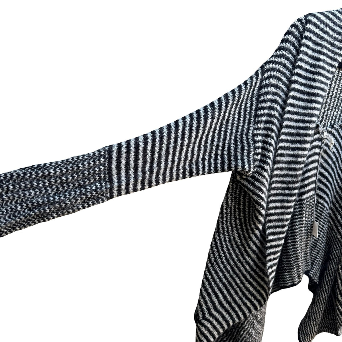 Willow & Clay Boho Layering Minimalist Striped Mohair Open Front Cardigan OS