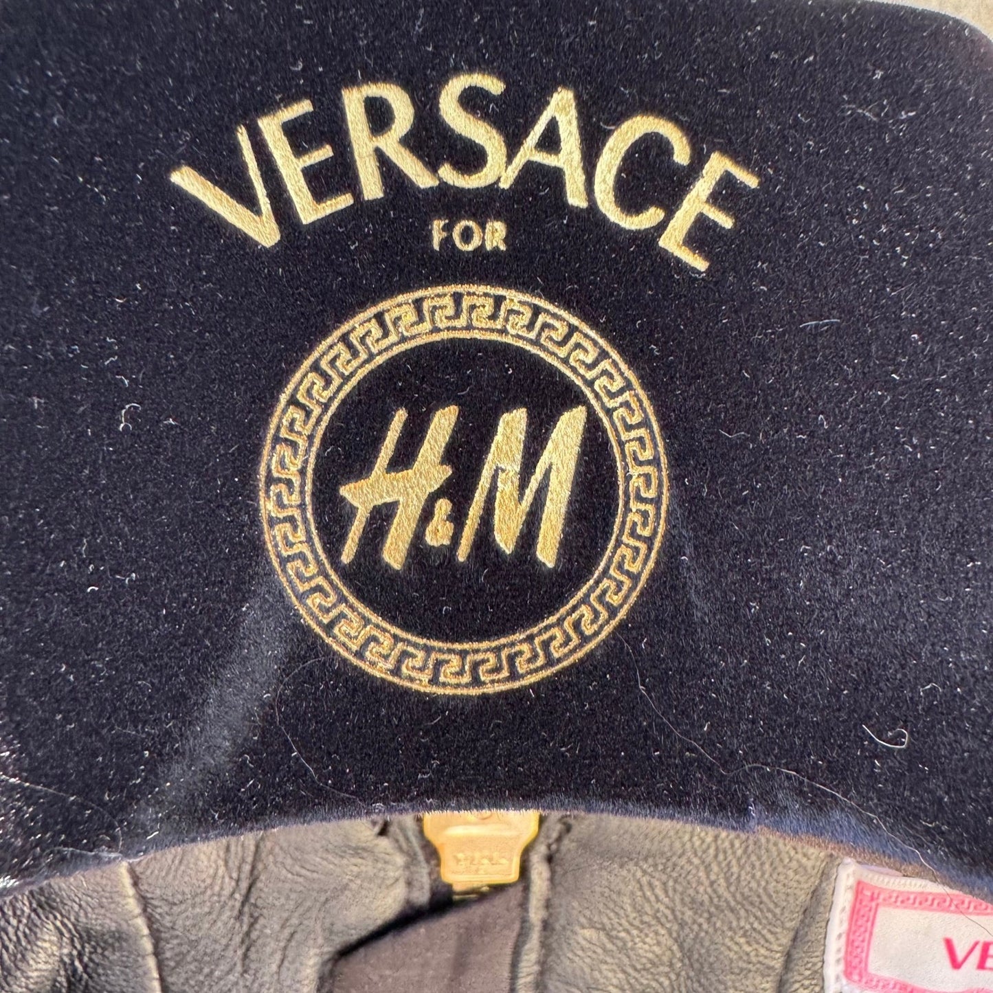 Versace for H&M Black Leather Studded Sleeveless Dress Gold Studs 6 2011 Collab