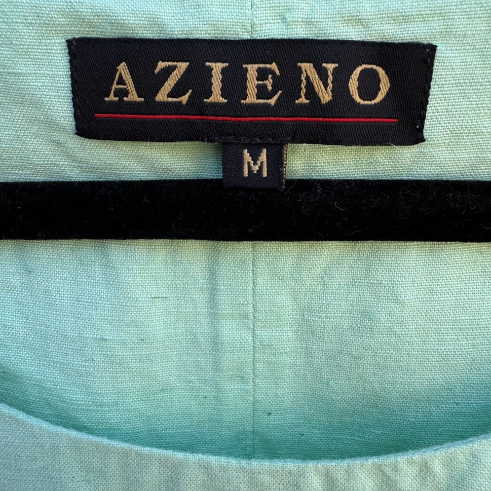 Azieno Womens Sleeveless Mint Green Unique Patchwork Embroidery Maxi Dress M