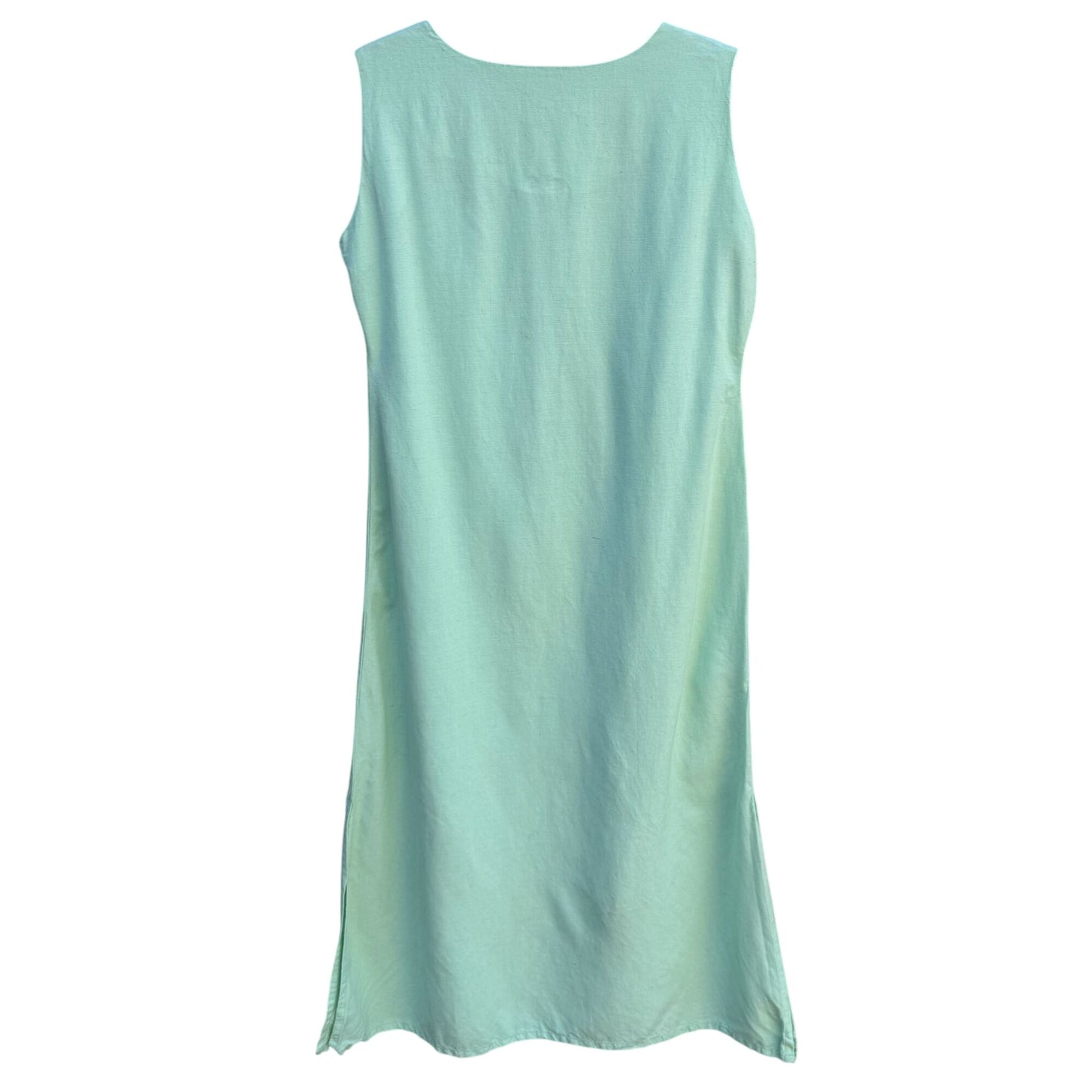 Azieno Womens Sleeveless Mint Green Unique Patchwork Embroidery Maxi Dress M