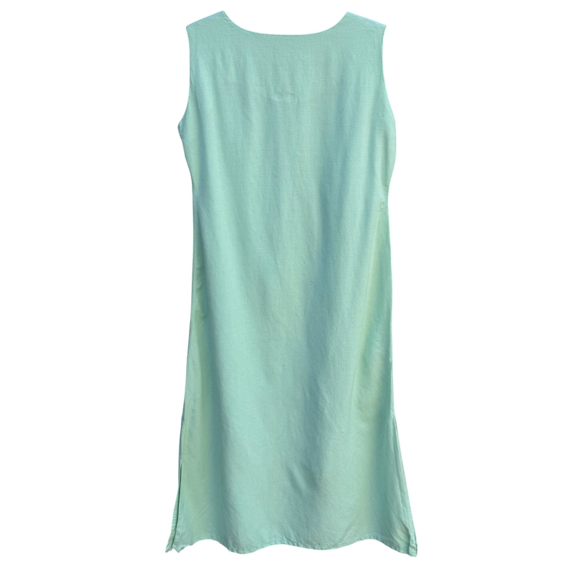 Azieno Womens Sleeveless Mint Green Unique Patchwork Embroidery Maxi Dress M