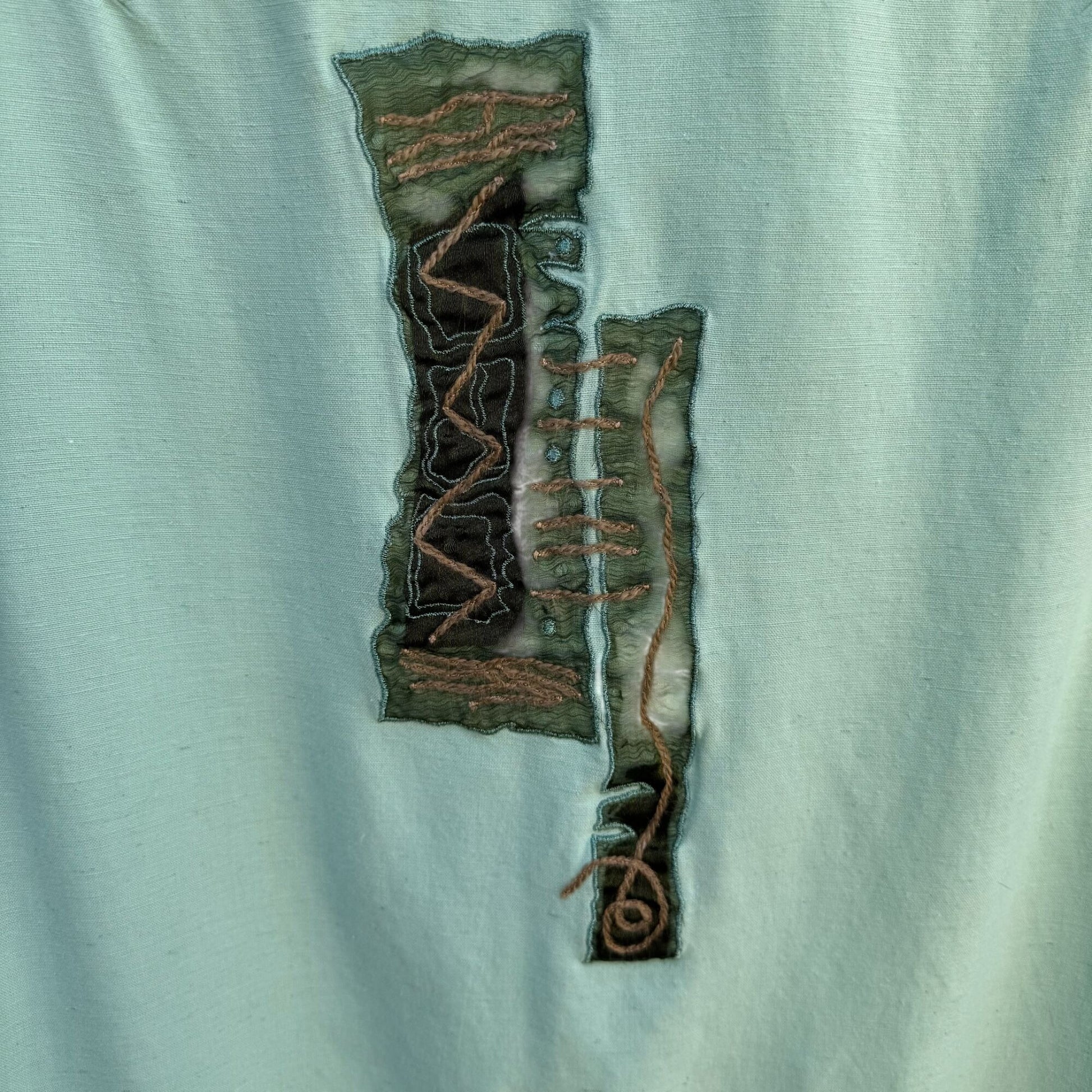 Azieno Womens Sleeveless Mint Green Unique Patchwork Embroidery Maxi Dress M