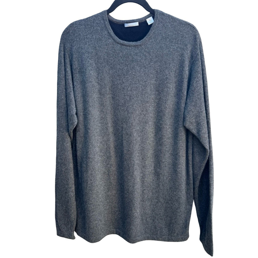Halogen 100% Cashmere Quiet Luxury Minimalist Old Money Sweater Grey Mens XL