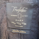 Switch Zara Trafaluc Studded Rhinestone Lambskin Leather Moto Biker Punk Jacket Black S 2 image