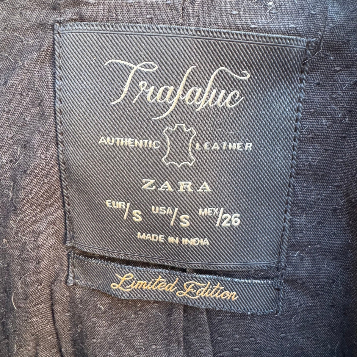Zara Trafaluc Studded Rhinestone Lambskin Leather Moto Biker Punk Jacket Black S