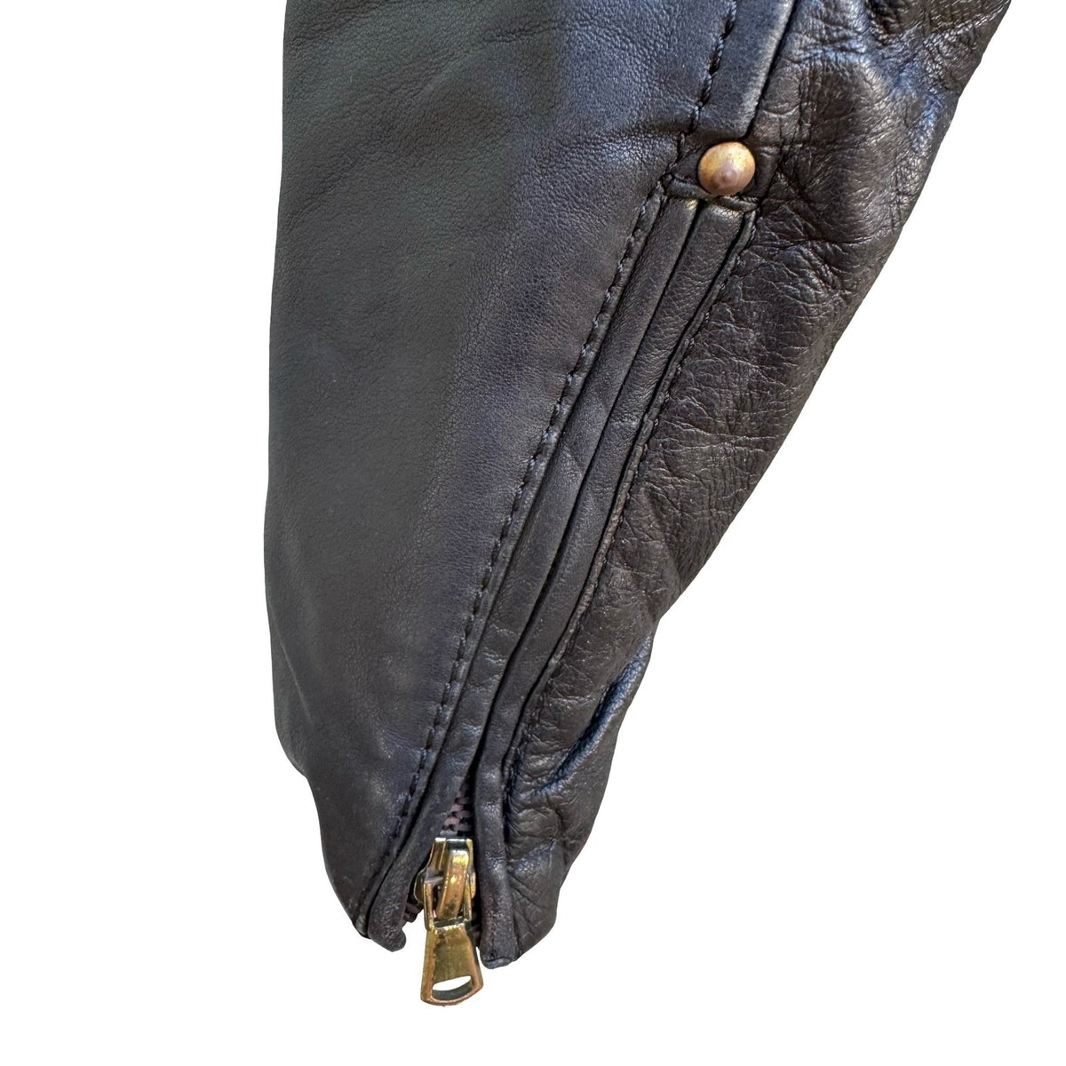 Zara Trafaluc Studded Rhinestone Lambskin Leather Moto Biker Punk Jacket Black S