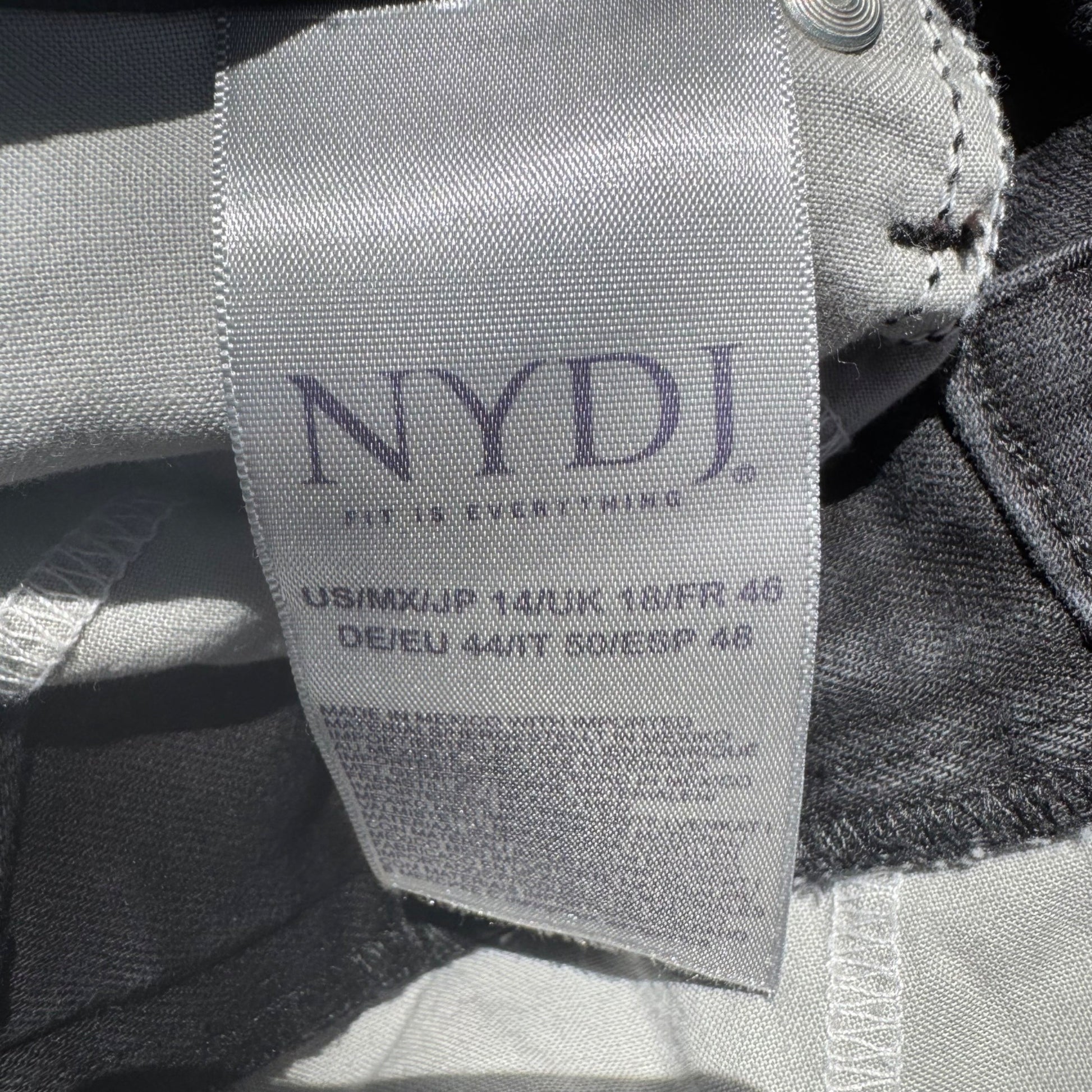 NYDJ Womens Lift Tuck Technology Black Denim Skinny Stretch Mid Rise Jeans 14