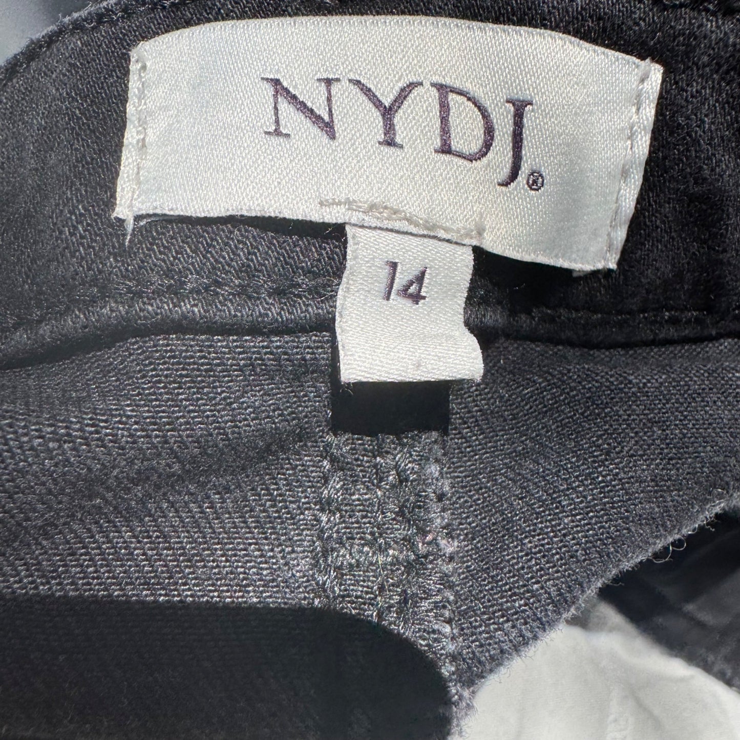 NYDJ Womens Lift Tuck Technology Black Denim Skinny Stretch Mid Rise Jeans 14