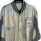 Switch Taka Uchiyama for Filly Stons 1985 Vintage Silver &amp; Gray Satin Varsity Jacket 2 image