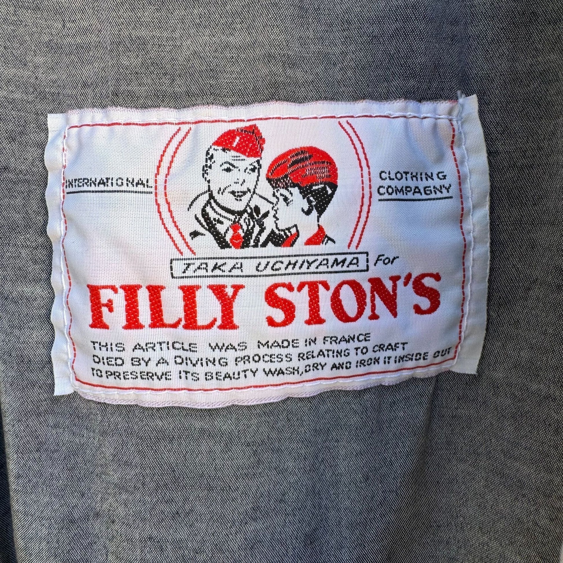 Taka Uchiyama for Filly Stons 1985 Vintage Silver & Gray Satin Varsity Jacket