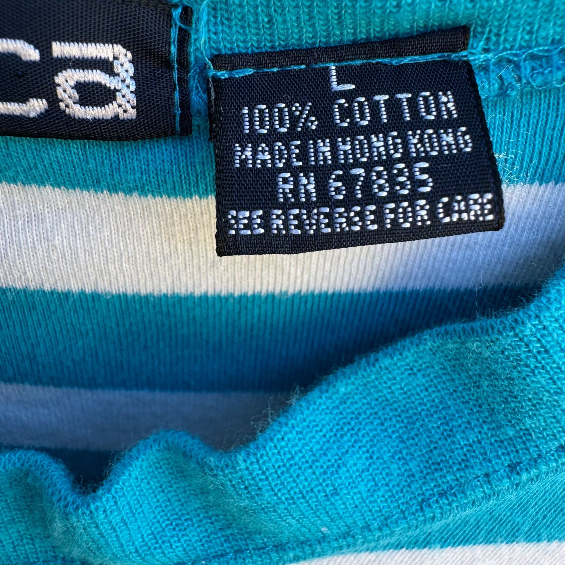 Nautica Vintage 80s Yacht Oversized White Teal Striped Preppy Cardigan Shirt L