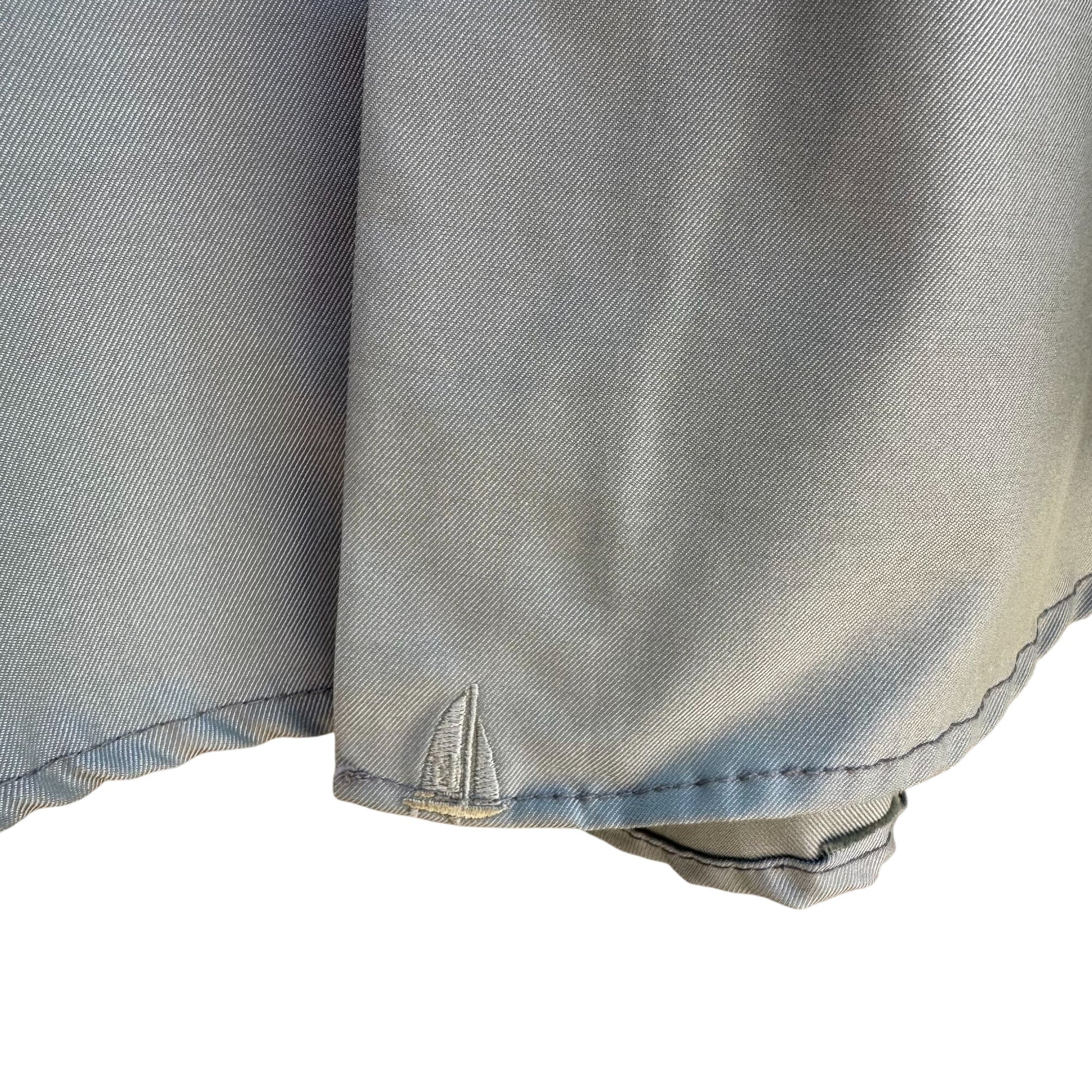 Nordstrom Mens Wrinkle-Free Green Button-Up Pocket Mandarin Band Collar Shirt XL