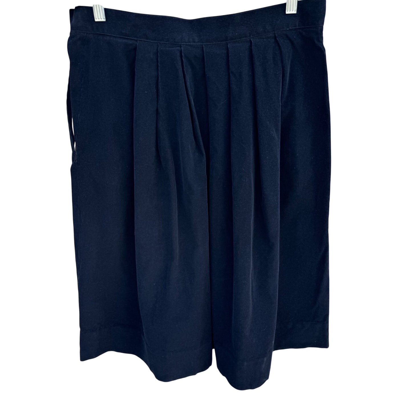 Allen Solly Vintage Womens Black Pleated Corduroy Skirt Mid Length Schoolgirl 14