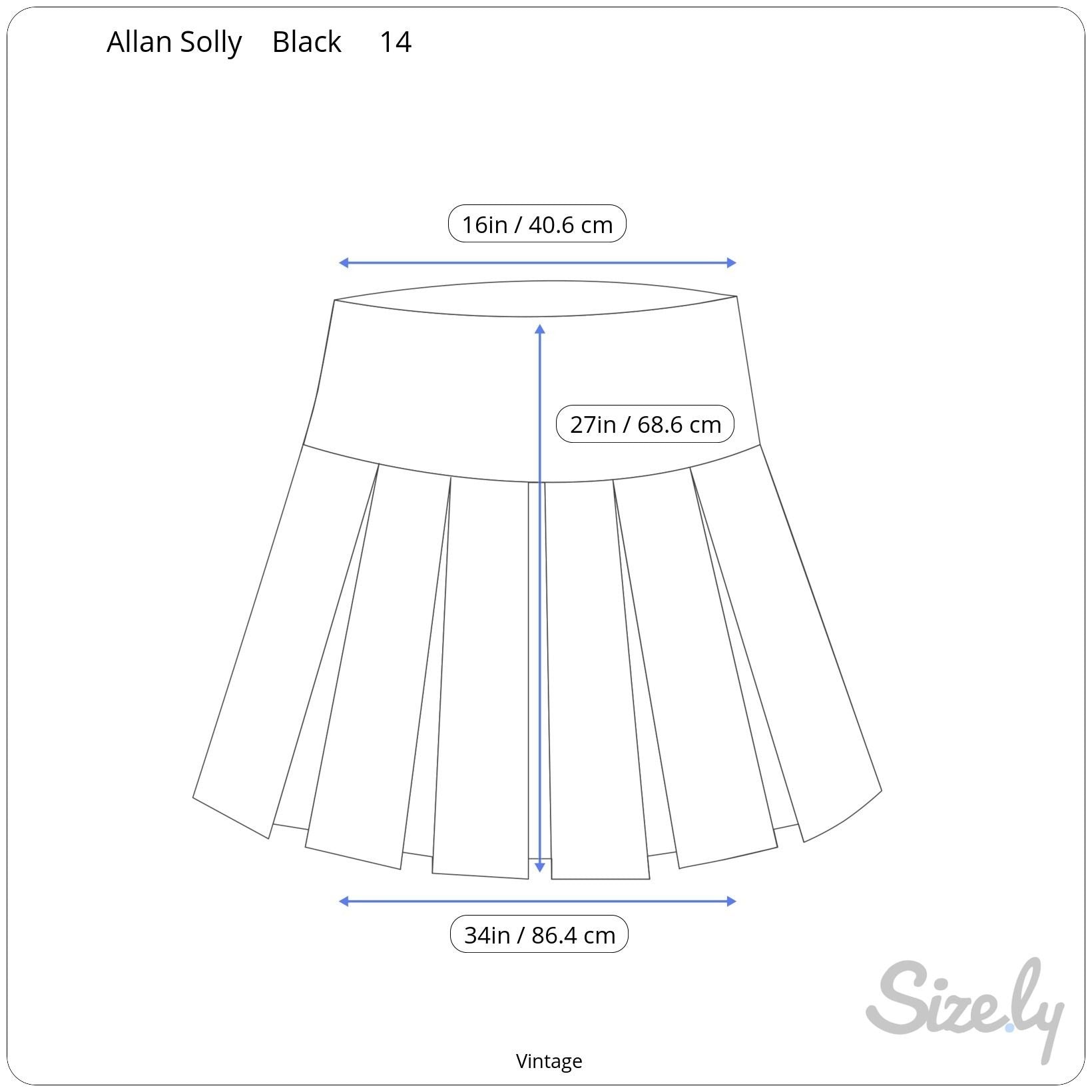 Allen Solly Vintage Womens Black Pleated Corduroy Skirt Mid Length Schoolgirl 14