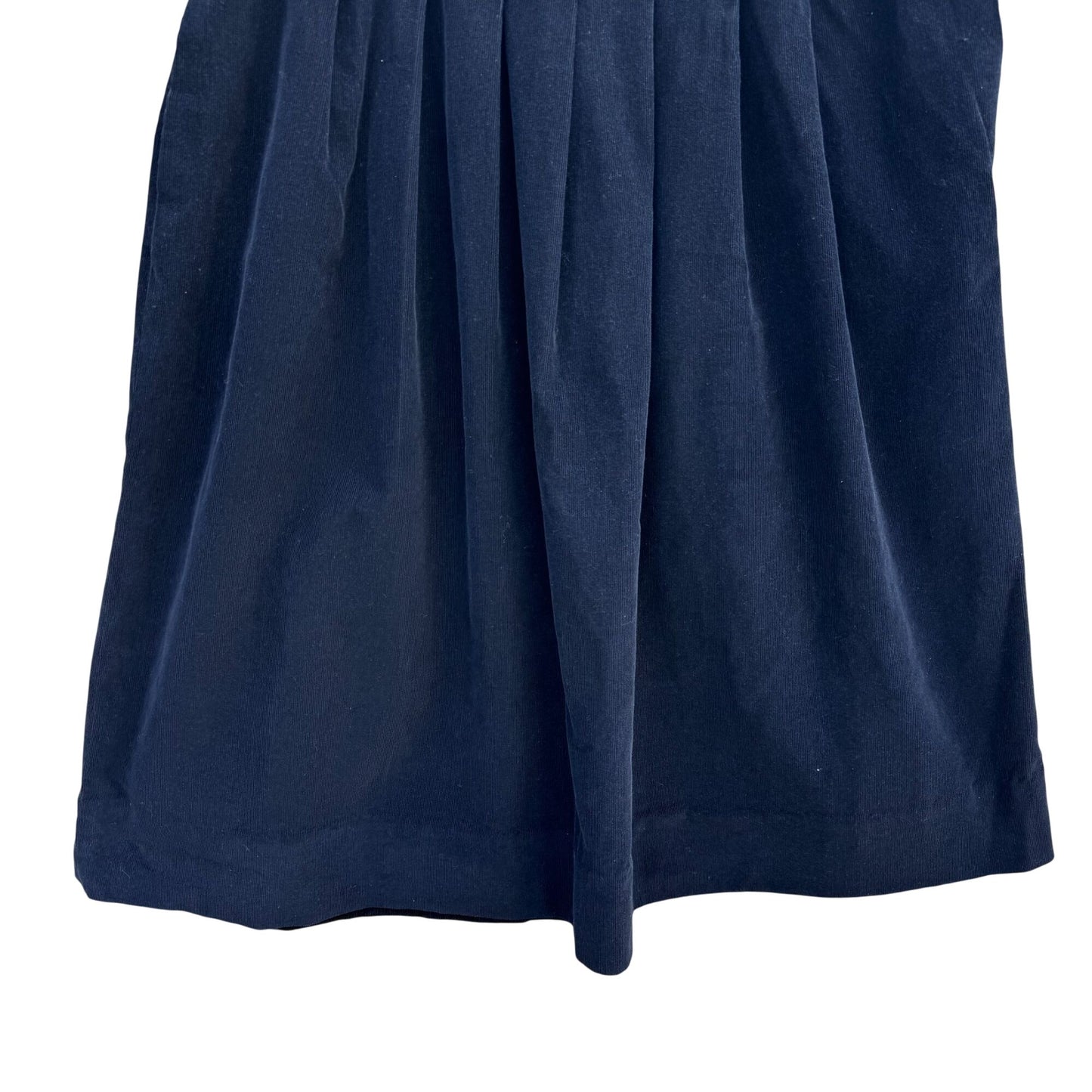 Allen Solly Vintage Womens Black Pleated Corduroy Skirt Mid Length Schoolgirl 14