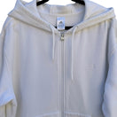 Switch Adidas Mens XL Full Zip Hoodie White Fleece Lined 3-Stripe Embroidered Logo 3 image
