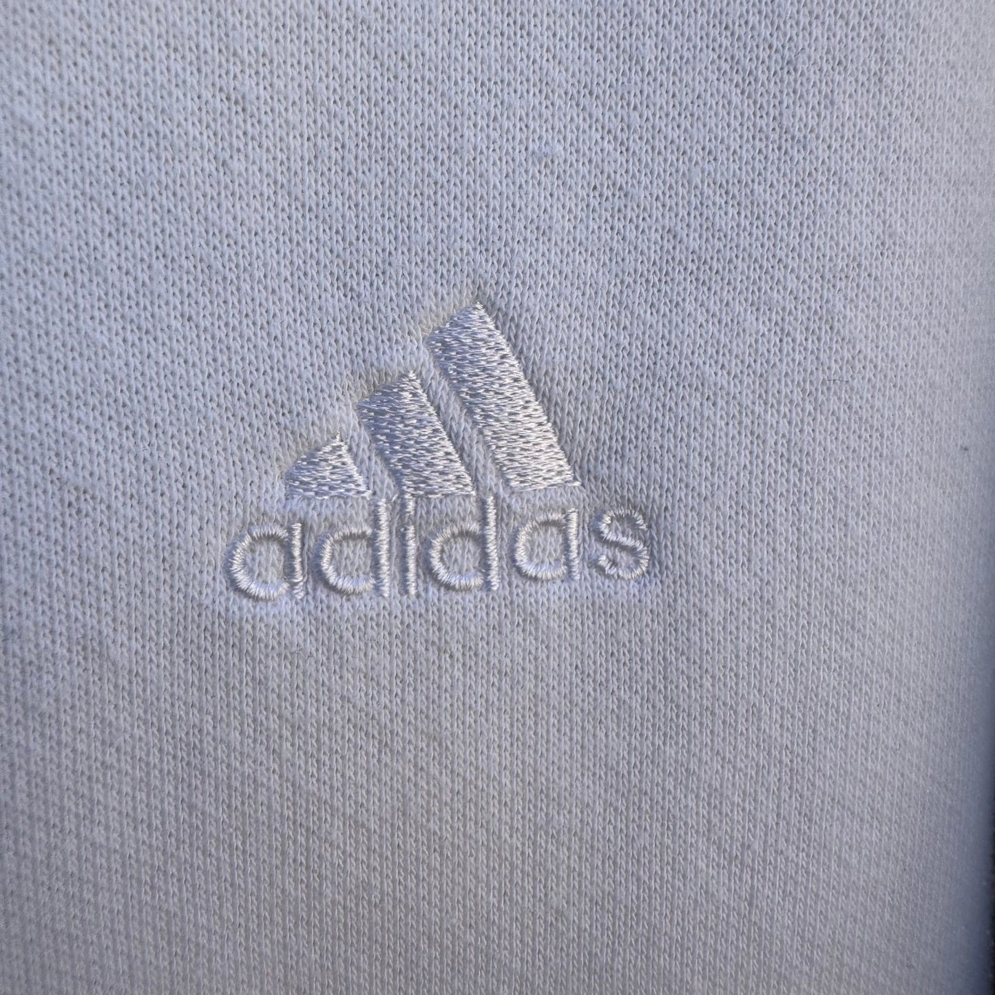 Adidas Mens XL Full Zip Hoodie White Fleece Lined 3-Stripe Embroidered Logo