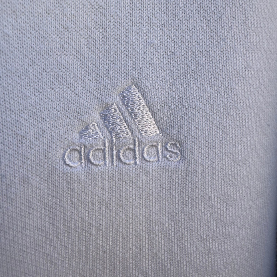 Adidas Mens XL Full Zip Hoodie White Fleece Lined 3-Stripe Embroidered Logo