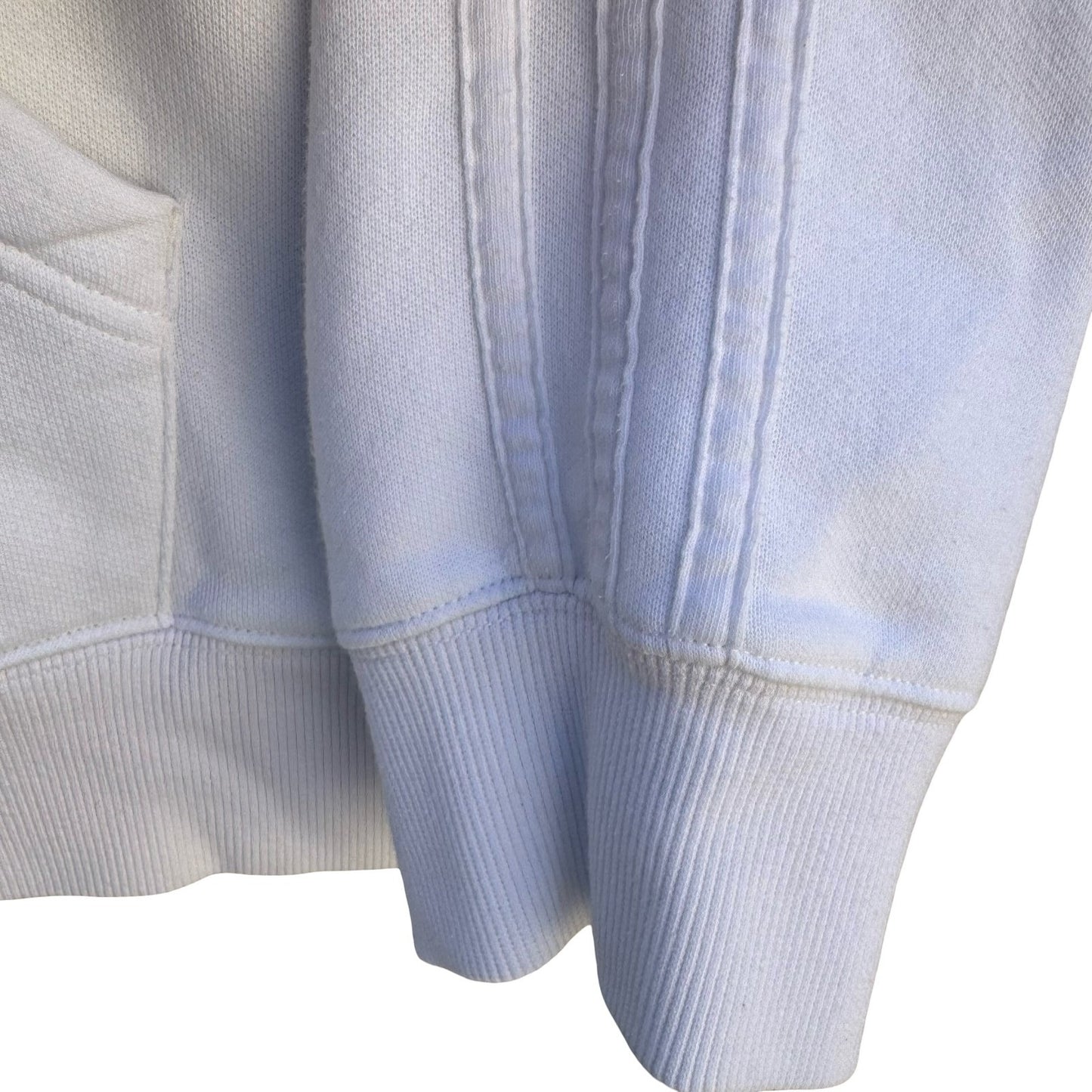 Adidas Mens XL Full Zip Hoodie White Fleece Lined 3-Stripe Embroidered Logo