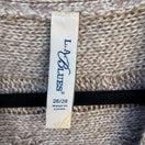 Switch LA Blues Chunky Cable Knit Soft Gray Short Sleeve One Button Cardigan Sweater 2 image