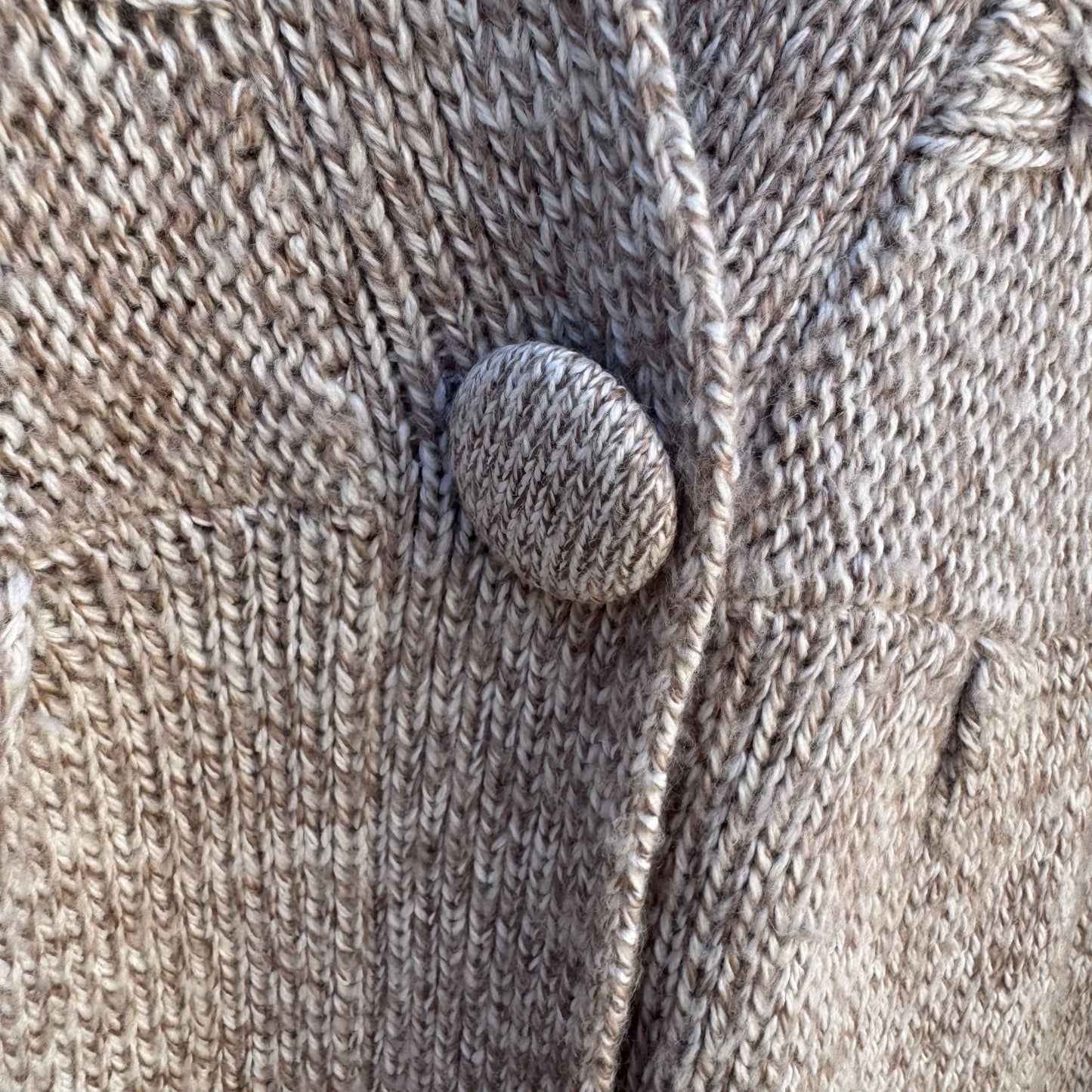 LA Blues Chunky Cable Knit Soft Gray Short Sleeve One Button Cardigan Sweater