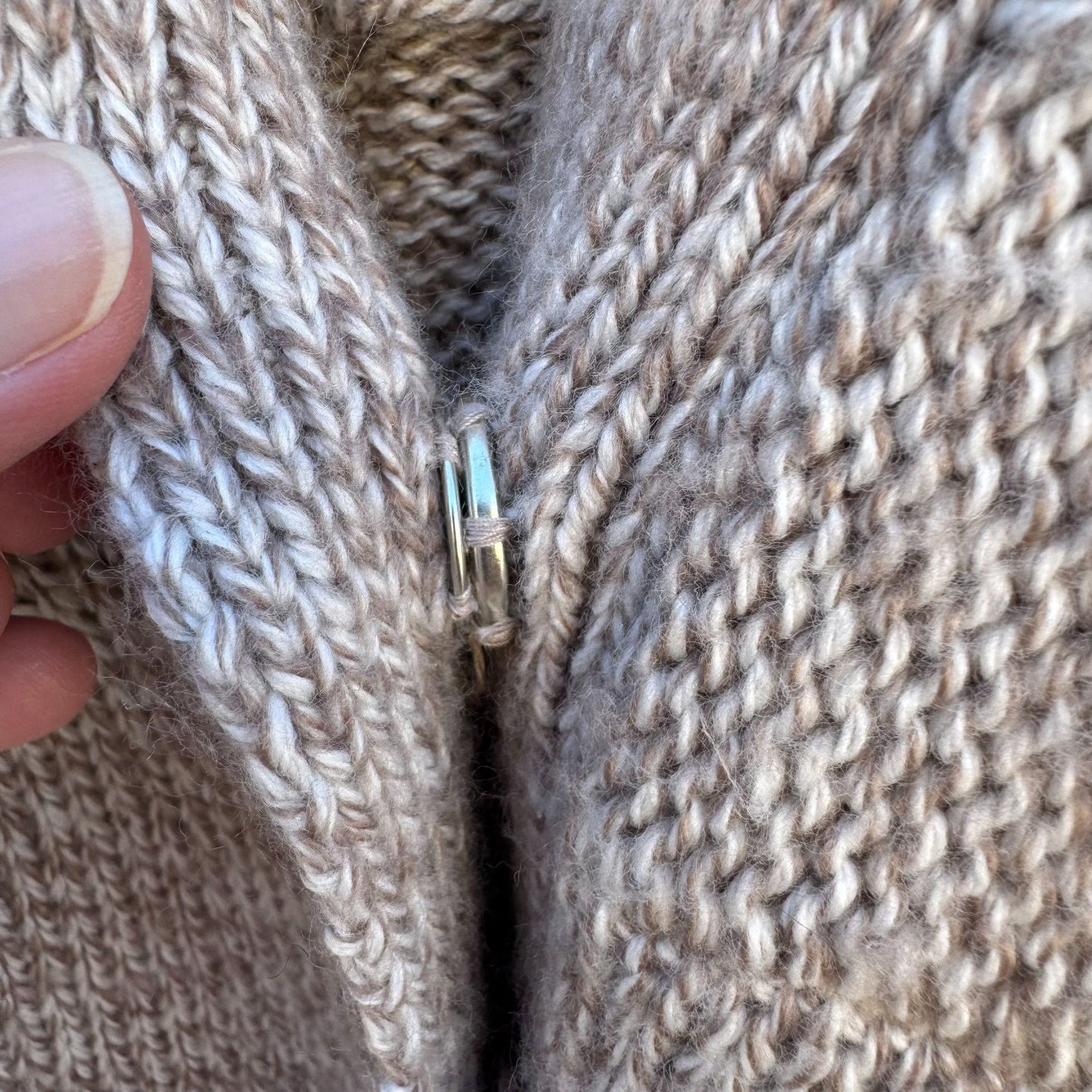 LA Blues Chunky Cable Knit Soft Gray Short Sleeve One Button Cardigan Sweater