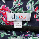 Switch Denim &amp; Co Cottagecore Grandma Core Dark Floral Tunic Peasant Blouse Navy M 2 image
