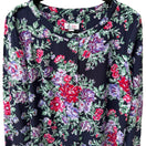 Switch Denim &amp; Co Cottagecore Grandma Core Dark Floral Tunic Peasant Blouse Navy M 3 image