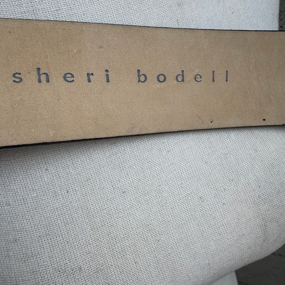 Sheri Bodell Vintage Y2K Minimalist Edgy Black Genuine Leather Wide Cinch Belt S