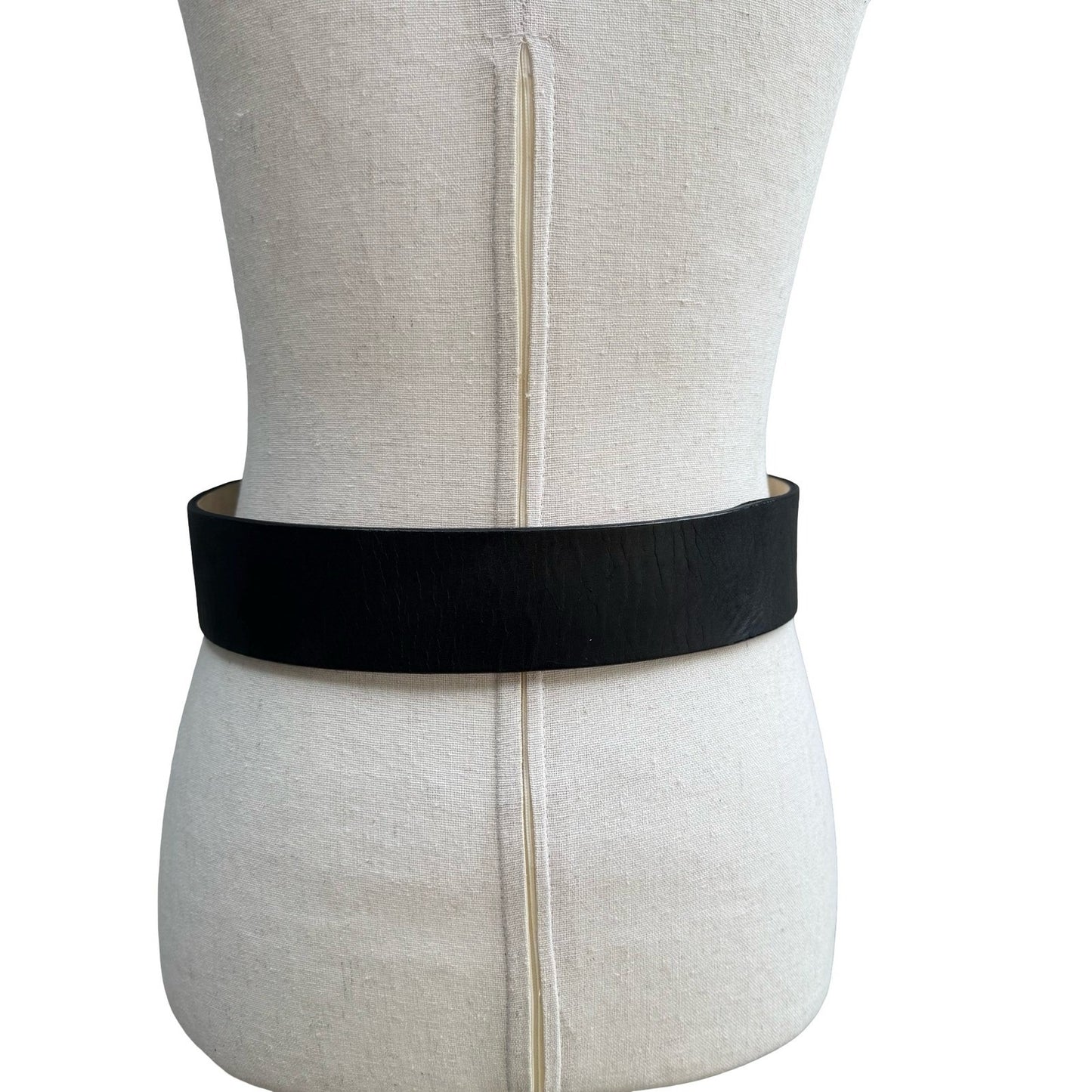 Sheri Bodell Vintage Y2K Minimalist Edgy Black Genuine Leather Wide Cinch Belt S