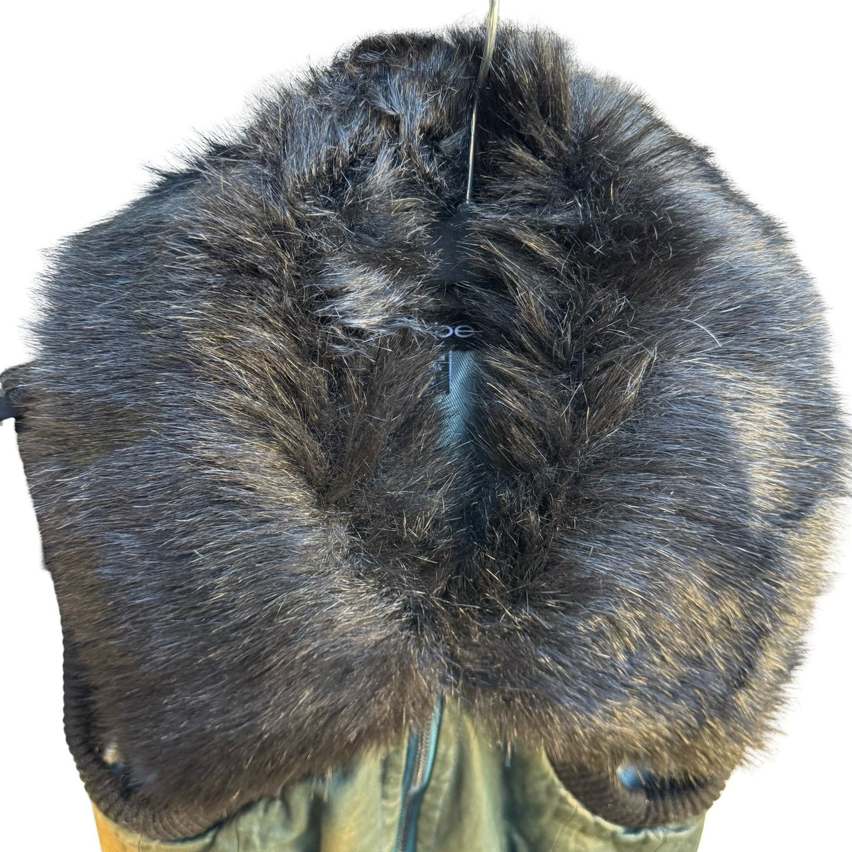 Bebe Y2K Faux Fur Collar Leather Moto Biker Edgy Glam Cropped Vest Teal Green S