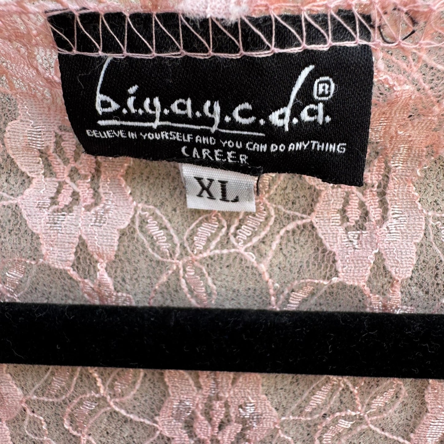 BIYAYCDA Y2K Coquette Balletcore Romantic Pink Floral Feminine Lace Blouse XL