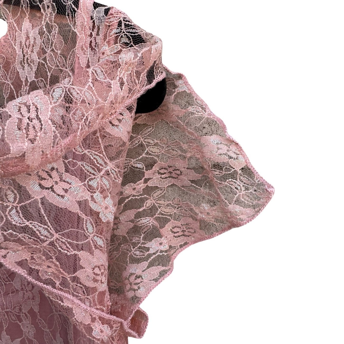 BIYAYCDA Y2K Coquette Balletcore Romantic Pink Floral Feminine Lace Blouse XL