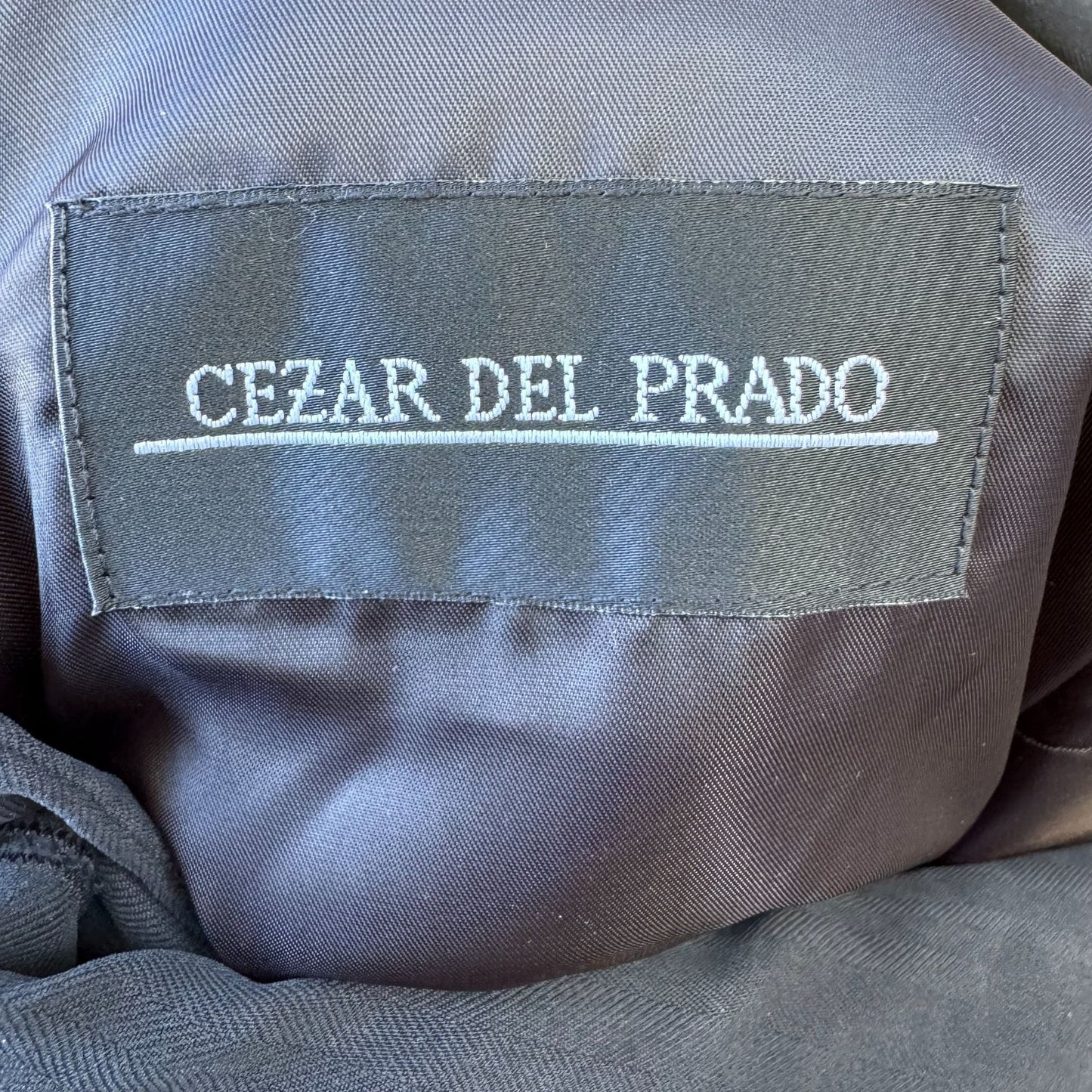 Cezar Del Prado Vintage Mens Silk Black 3 Button Single Breasted Blazer Jacket