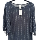 Switch HM Navy Blue Geometric Diamond Split Sleeve Tie Cuff Shift Dress US 4 NEW 3 image