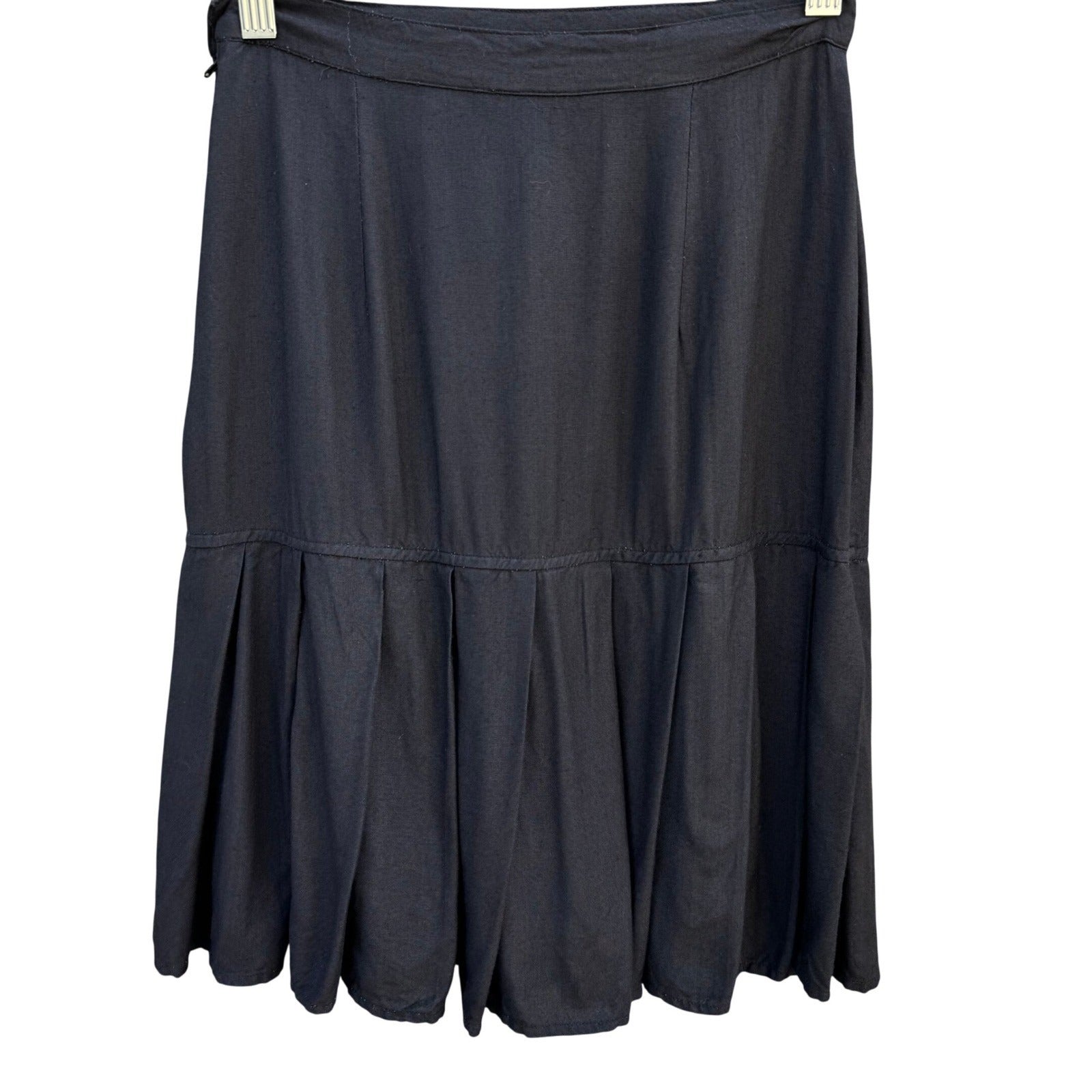 French Connection Y2K Black Drop Waist Pleated Flounce Mini Skirt Womens XS