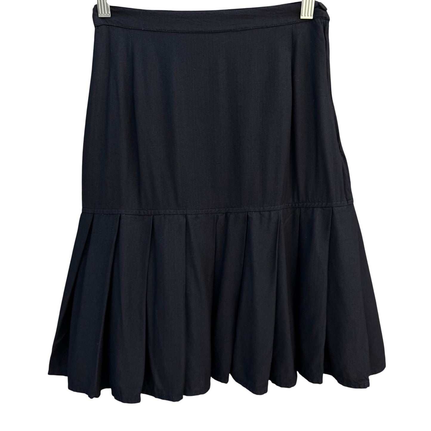 French Connection Y2K Black Drop Waist Pleated Flounce Mini Skirt Womens XS