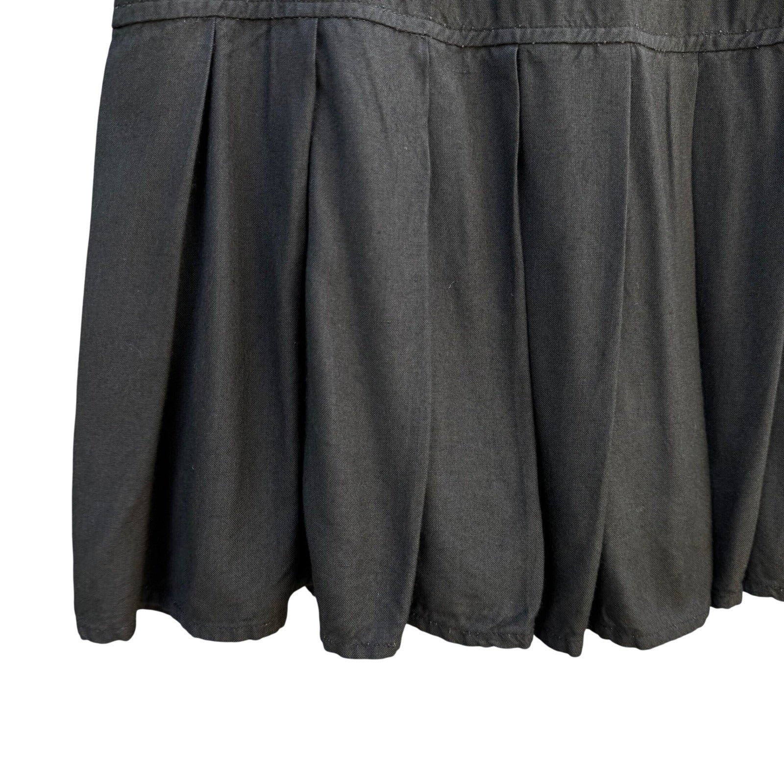 French Connection Y2K Black Drop Waist Pleated Flounce Mini Skirt Womens XS