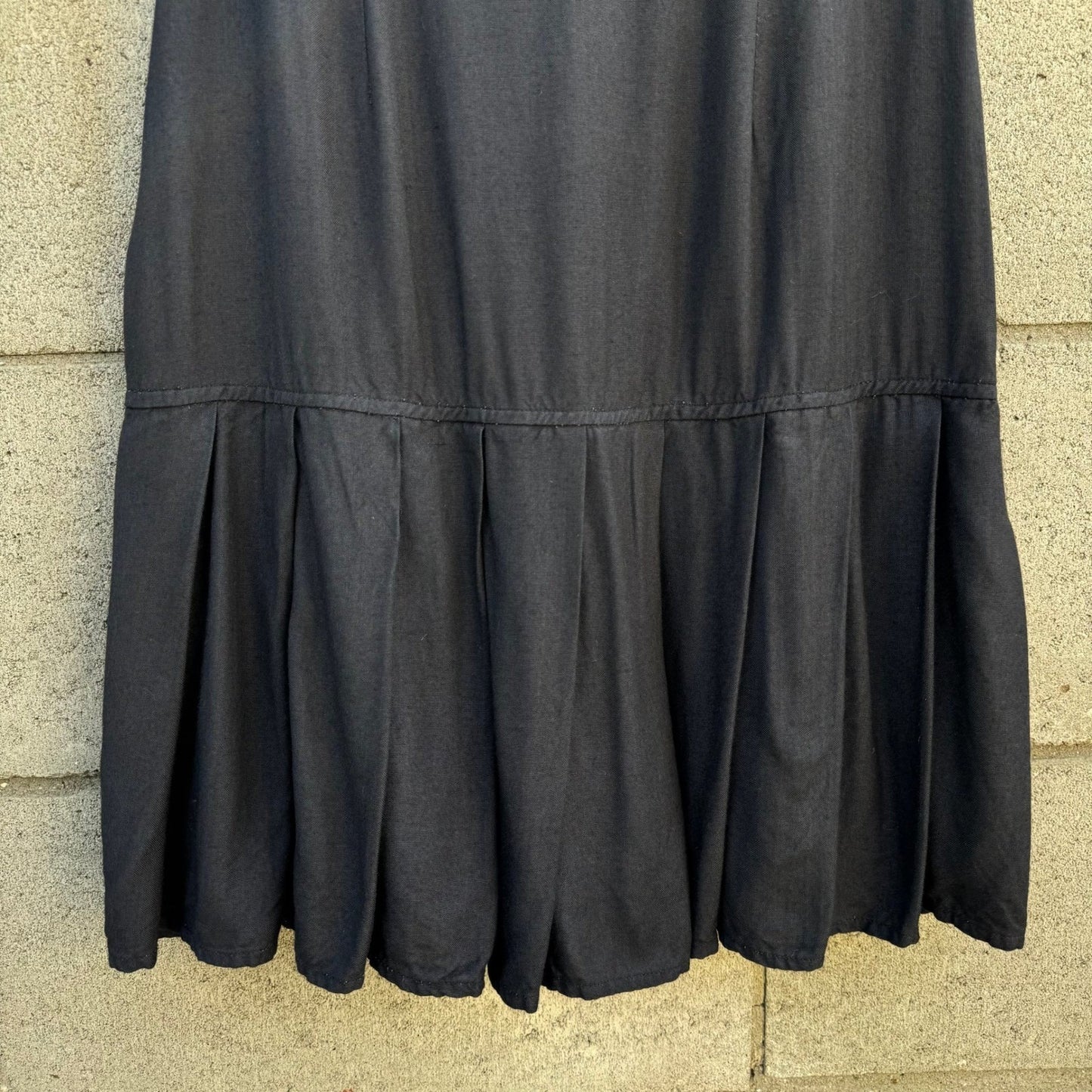 French Connection Y2K Black Drop Waist Pleated Flounce Mini Skirt Womens XS