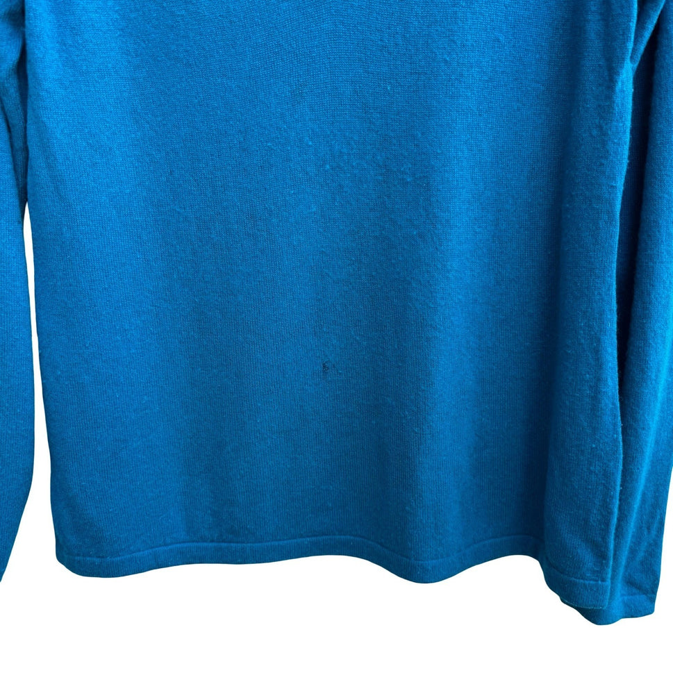 Charter Club 2 Ply Cashmere Quiet Luxury Minimalist Preppy Ruffle Neck Sweater L