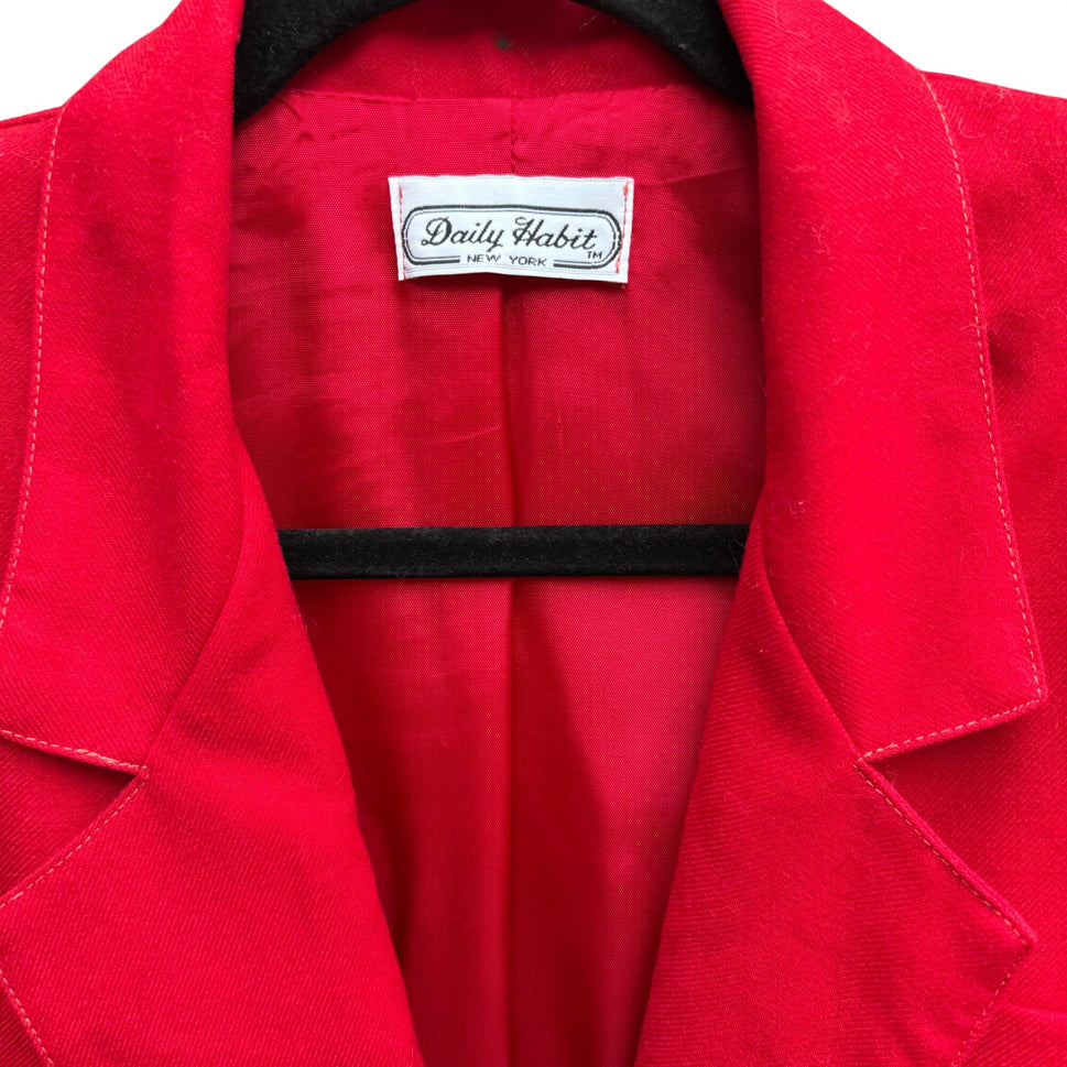 Daily Habit Vintage 80s Womens Crest Blazer Jacket Preppy Old School Oversized L