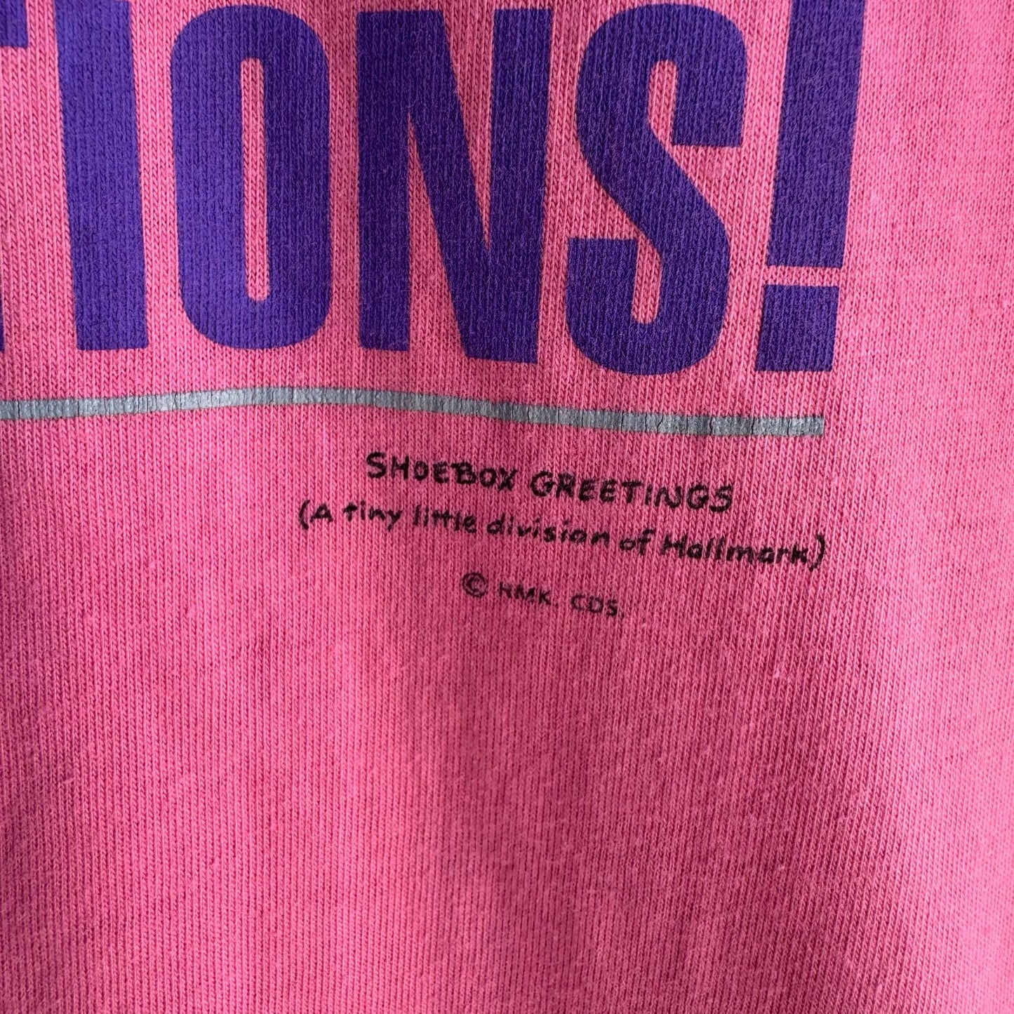 Shoebox Greetings Hallmark Vintage Womens Pink Reservations Graphic Print Tee