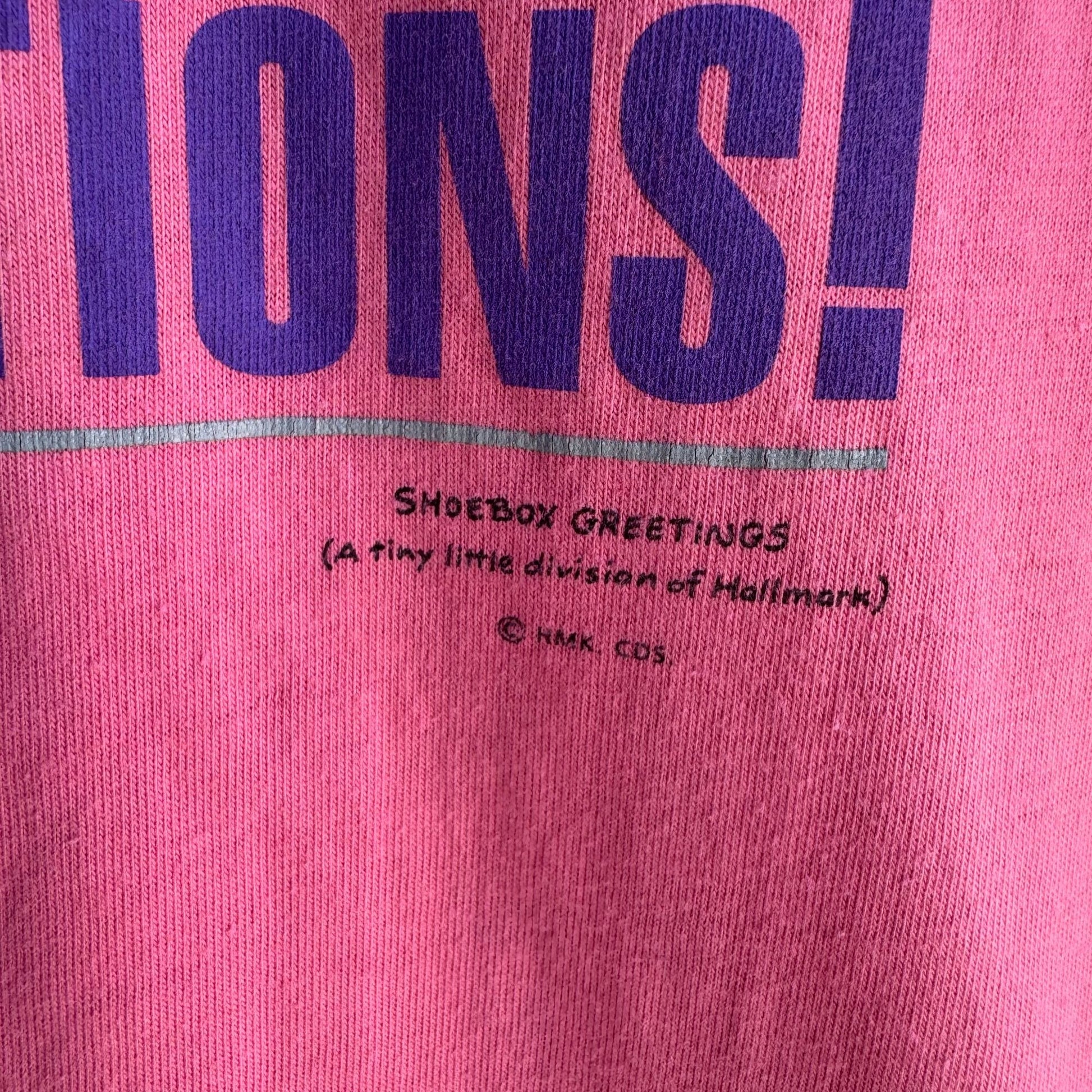 Shoebox Greetings Hallmark Vintage Womens Pink Reservations Graphic Print Tee